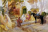 An Algerian Street by Frederick Arthur Bridgman